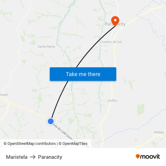 Maristela to Paranacity map