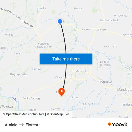 Atalaia to Floresta map