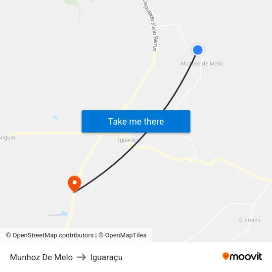 Munhoz De Melo to Iguaraçu map
