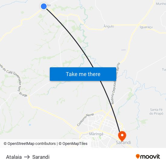 Atalaia to Sarandi map