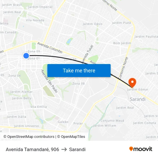 Avenida Tamandaré, 906 to Sarandi map