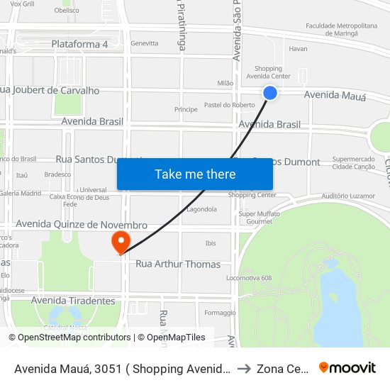 Avenida Mauá, 3051 ( Shopping Avenida Center ). to Zona Central map