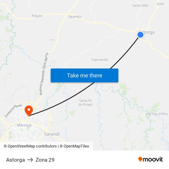 Astorga to Zona 29 map