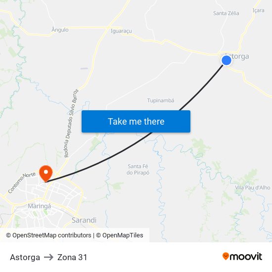 Astorga to Zona 31 map