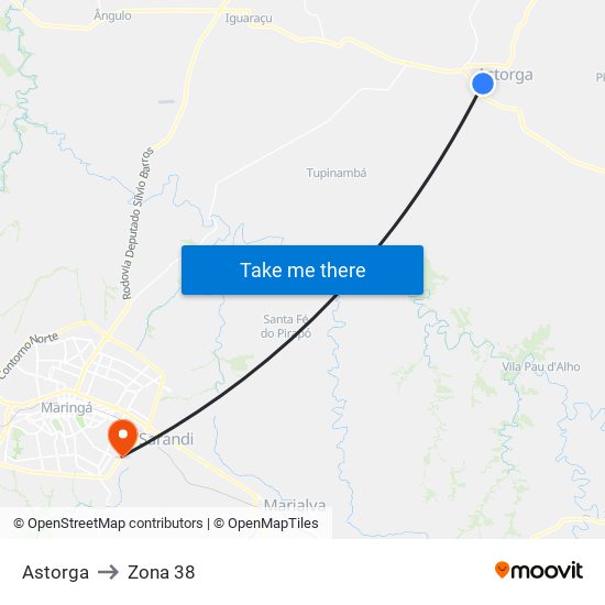 Astorga to Zona 38 map