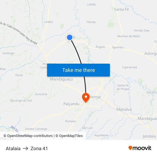 Atalaia to Zona 41 map