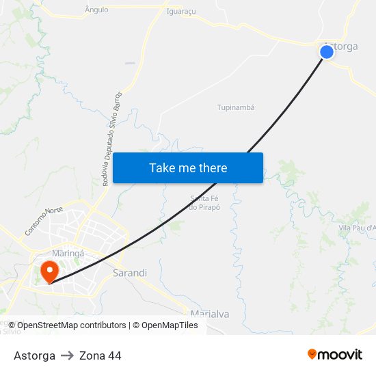 Astorga to Zona 44 map