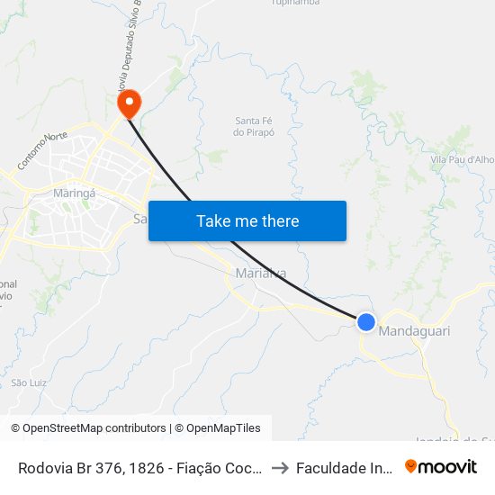 Rodovia Br 376, 1826 - Fiação Cocari to Faculdade Ingá map