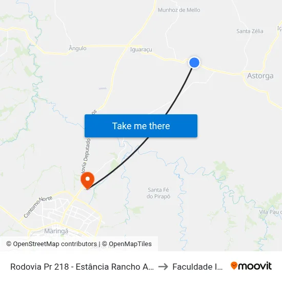 Rodovia Pr 218 - Estância Rancho Alegre to Faculdade Ingá map