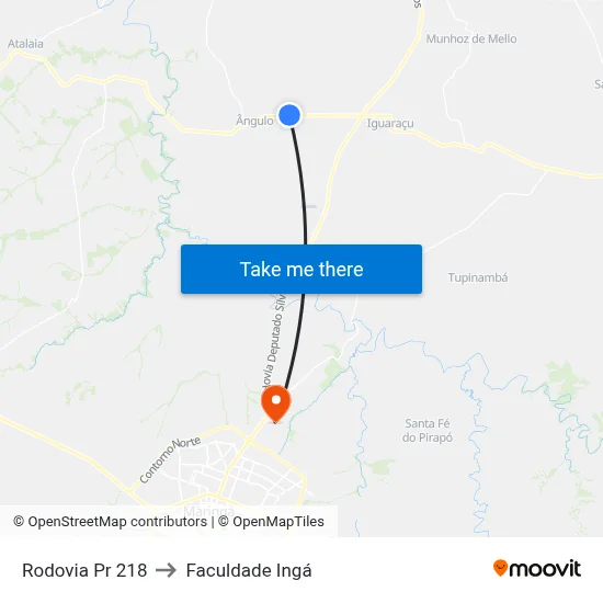 Rodovia Pr 218 to Faculdade Ingá map