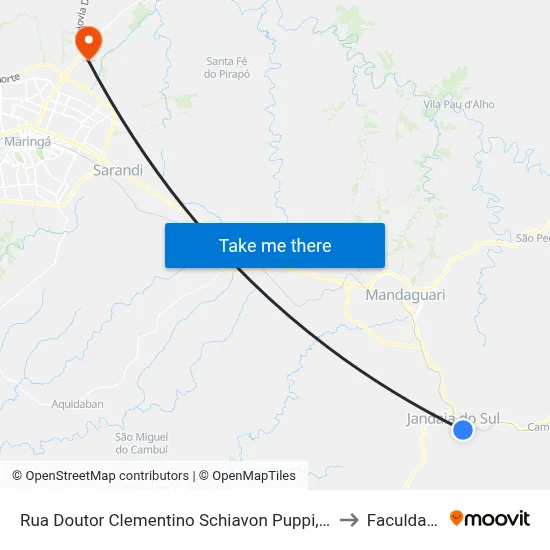 Rua Doutor Clementino Schiavon Puppi, 669 - Casa Da Amizade to Faculdade Ingá map