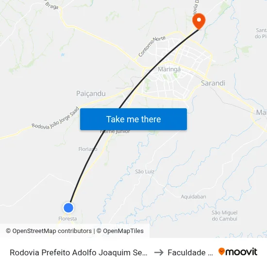 Rodovia Prefeito Adolfo Joaquim Semprebom to Faculdade Ingá map