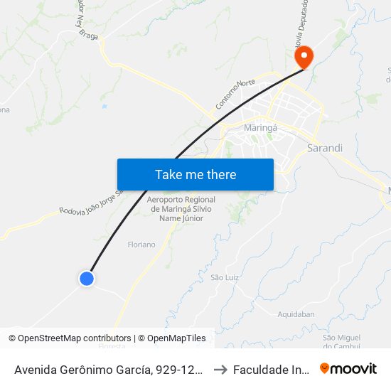 Avenida Gerônimo García, 929-1219 to Faculdade Ingá map