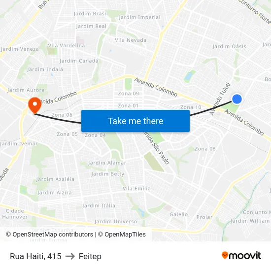 Rua Haiti, 415 to Feitep map