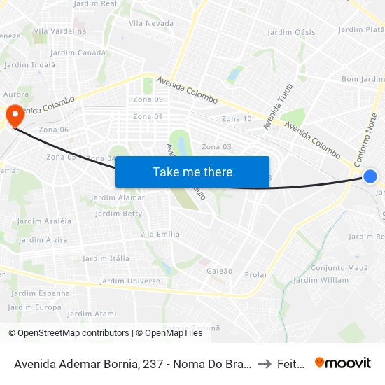 Avenida Ademar Bornia, 237 - Noma Do Brasil to Feitep map