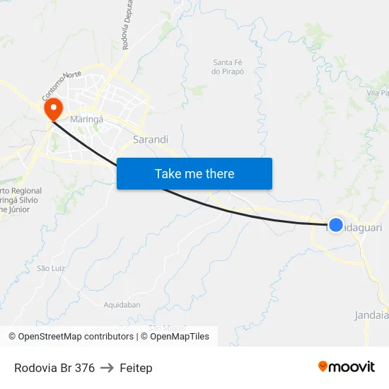 Rodovia Br 376 to Feitep map