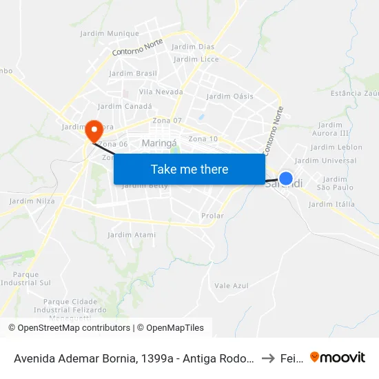 Avenida Ademar Bornia, 1399a - Antiga Rodoviária De Sarandi to Feitep map