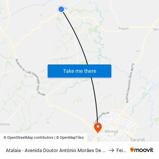 Atalaia - Avenida Doutor Antônio Morães De Barros, 110 to Feitep map