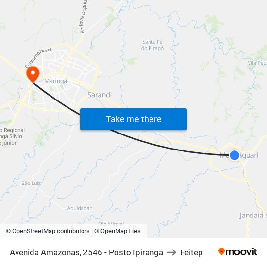Avenida Amazonas, 2546 - Posto Ipiranga to Feitep map