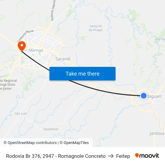 Rodovia Br 376, 2947 - Romagnole Concreto to Feitep map