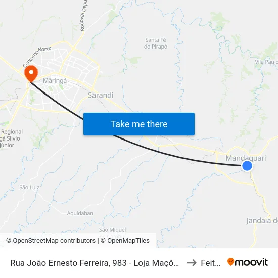 Rua João Ernesto Ferreira, 983 - Loja Maçônica to Feitep map
