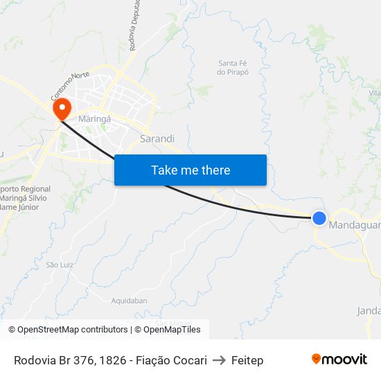 Rodovia Br 376, 1826 - Fiação Cocari to Feitep map