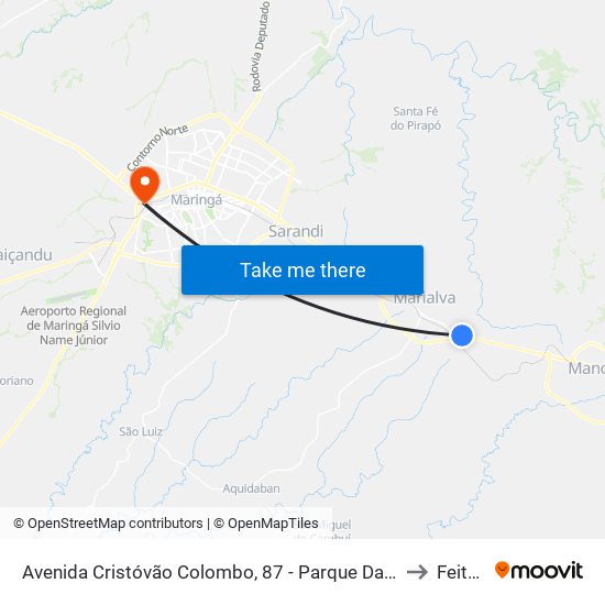 Avenida Cristóvão Colombo, 87 - Parque Da Uva to Feitep map