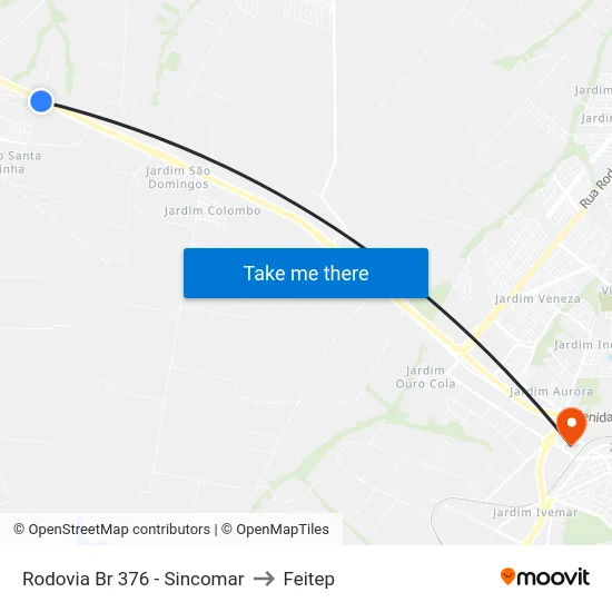 Rodovia Br 376 - Sincomar to Feitep map