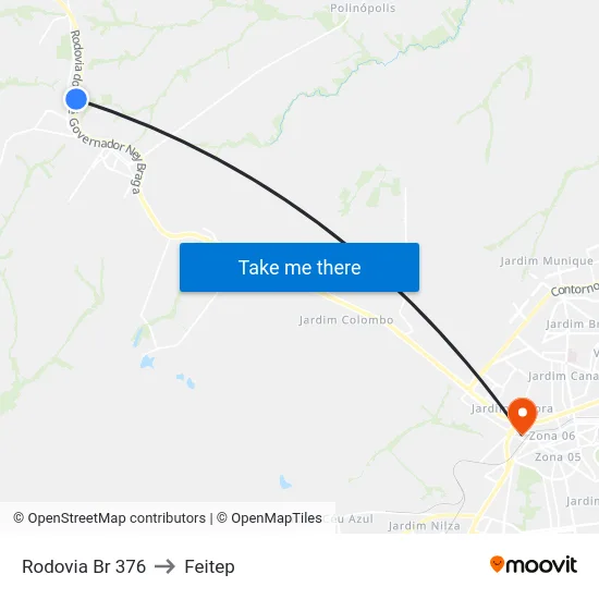 Rodovia Br 376 to Feitep map