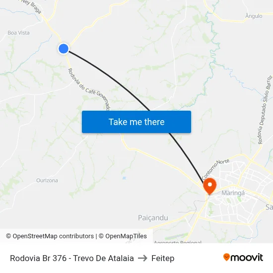 Rodovia Br 376 - Trevo De Atalaia to Feitep map