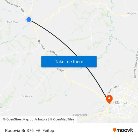 Rodovia Br 376 to Feitep map