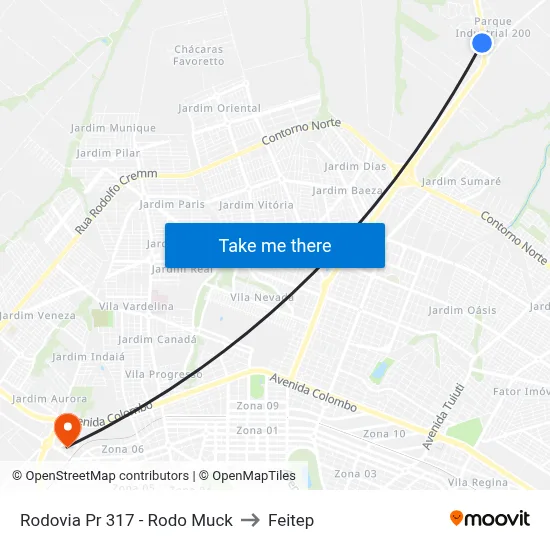 Rodovia Pr 317 - Rodo Muck to Feitep map