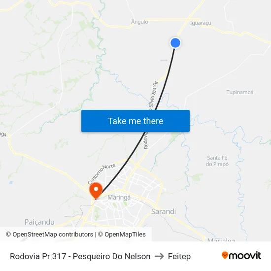 Rodovia Pr 317 - Pesqueiro Do Nelson to Feitep map