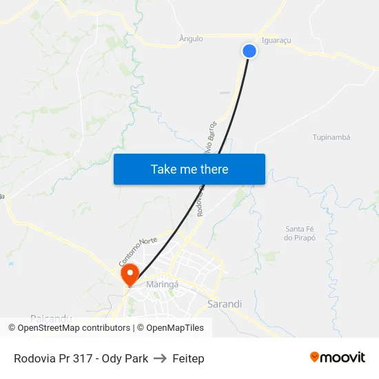 Rodovia Pr 317 - Ody Park to Feitep map