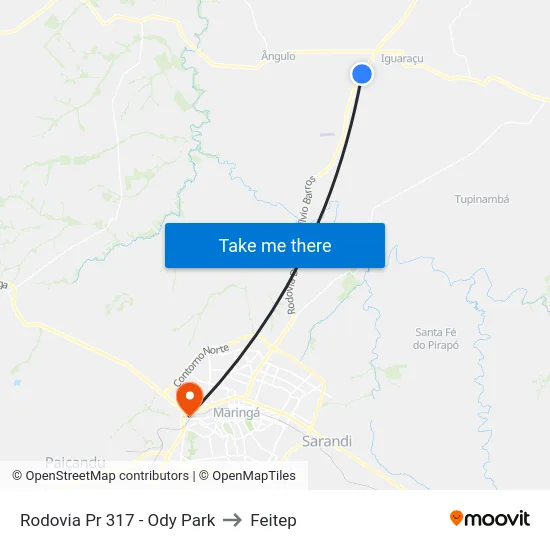 Rodovia Pr 317 - Ody Park to Feitep map