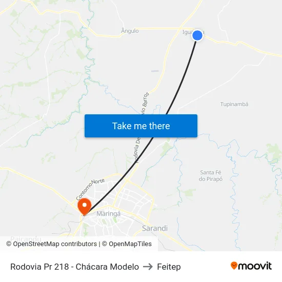 Rodovia Pr 218 - Chácara Modelo to Feitep map