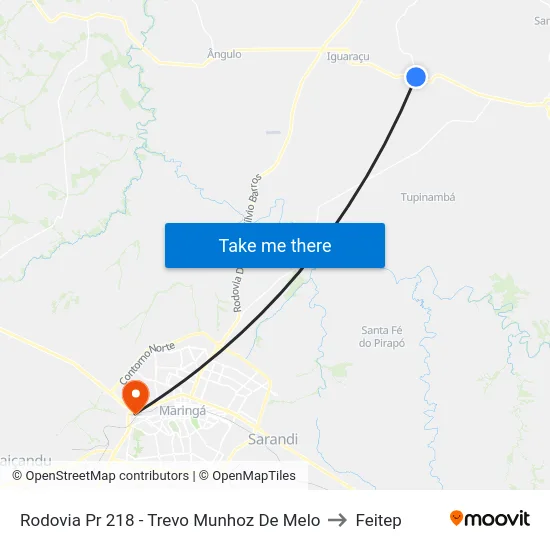 Rodovia Pr 218 - Trevo Munhoz De Melo to Feitep map
