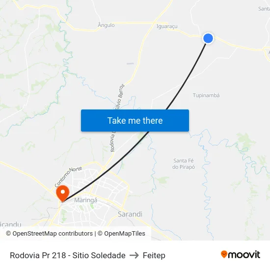 Rodovia Pr 218 - Sitio Soledade to Feitep map