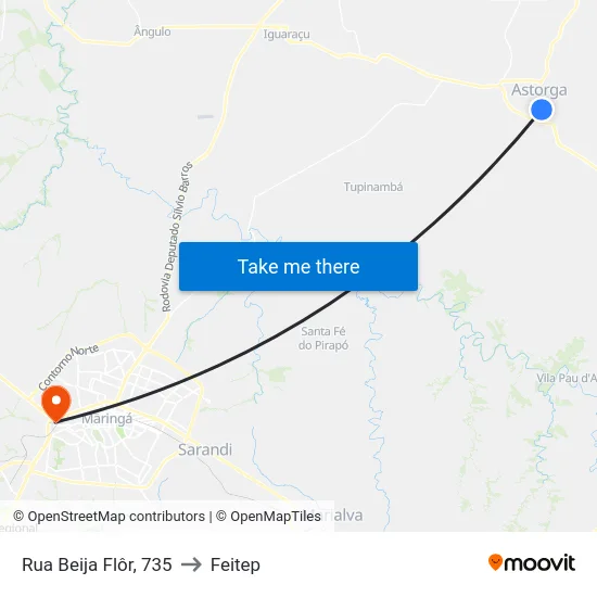 Rua Beija Flôr, 735 to Feitep map