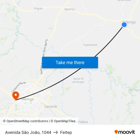 Avenida São João, 1044 to Feitep map