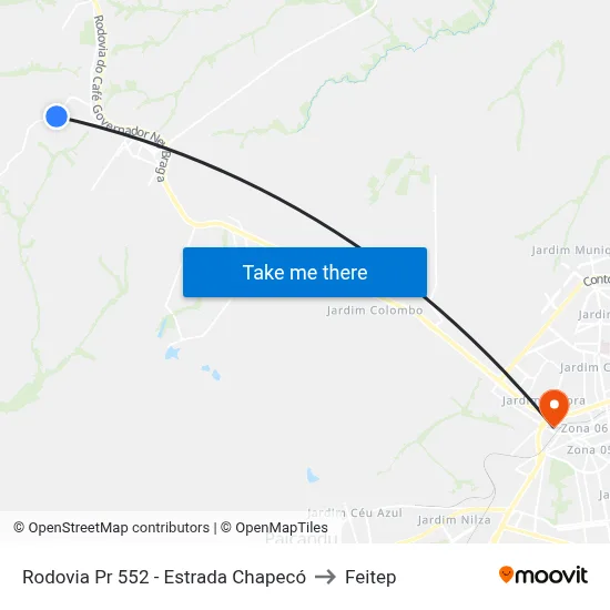 Rodovia Pr 552 - Estrada Chapecó to Feitep map