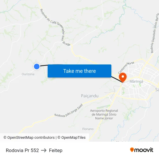 Rodovia Pr 552 to Feitep map