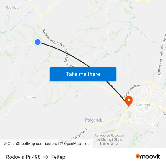 Rodovia Pr 498 to Feitep map