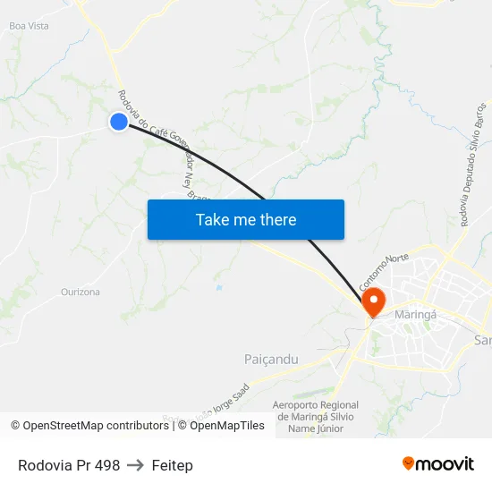 Rodovia Pr 498 to Feitep map