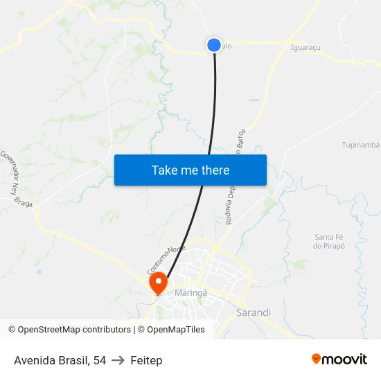 Avenida Brasil, 54 to Feitep map