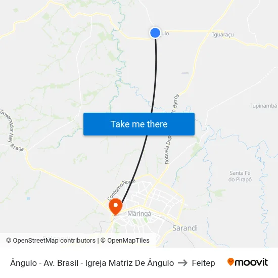 Ângulo - Av. Brasil - Igreja Matriz De Ângulo to Feitep map