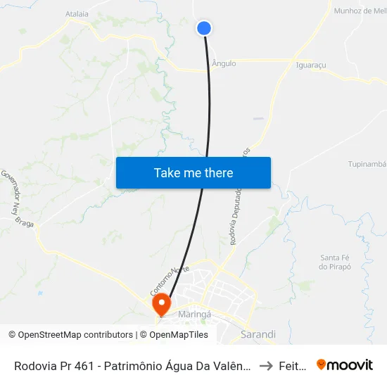 Rodovia Pr 461 - Patrimônio Água Da Valência to Feitep map
