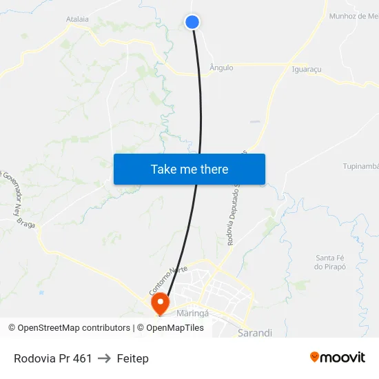 Rodovia Pr 461 to Feitep map