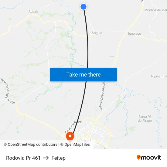 Rodovia Pr 461 to Feitep map