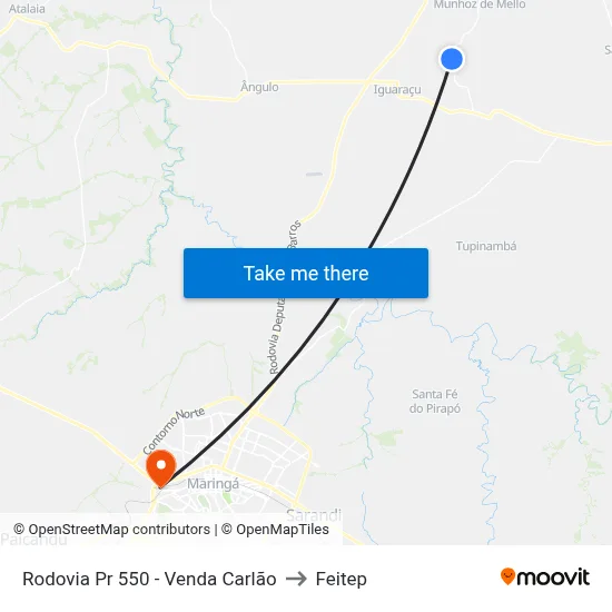 Rodovia Pr 550 - Venda Carlão to Feitep map